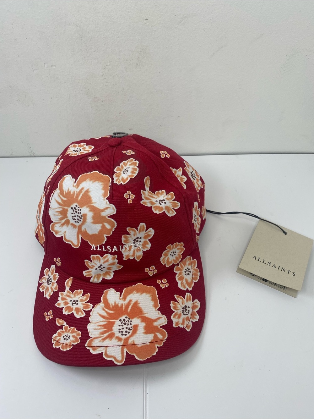 AllSaints NWT Women’s Red Floral Baseball Cap